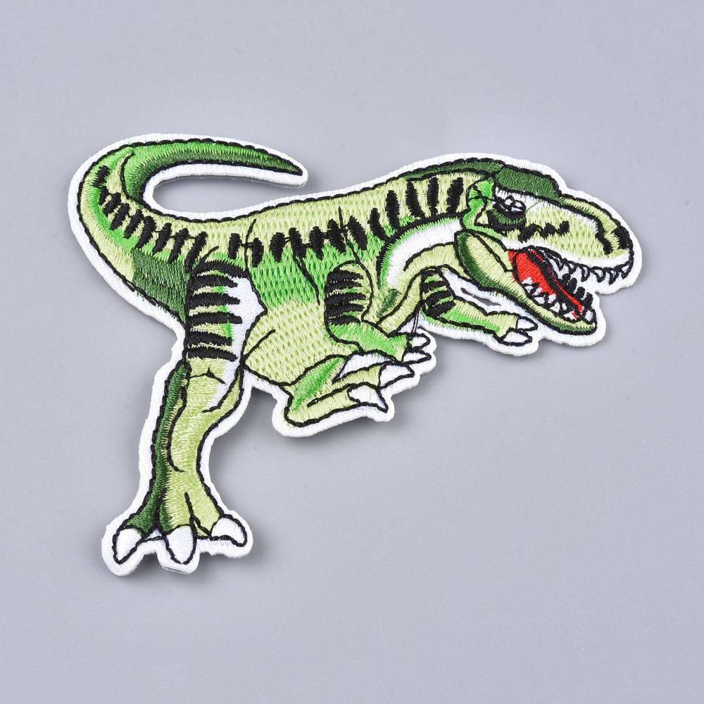 Patch thermocollant, dinosaure, vert jaune, 80x96x2mm