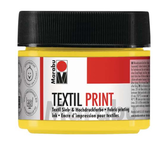 Marabu Textil Print, encre textile épaisse, Jaune Primaire, 100ml