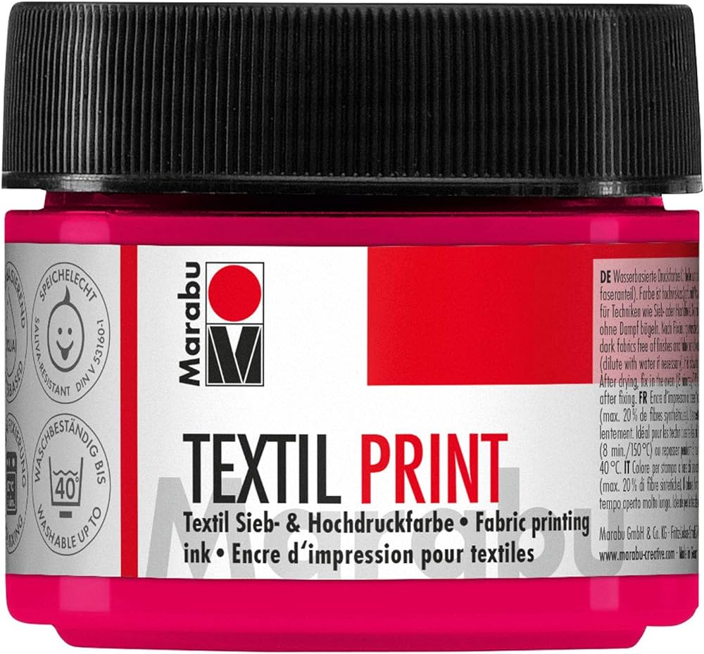 Marabu Textil Print, encre textile épaisse, Magenta Primaire, 100ml