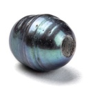 Perle en nacre noire baroque, ovale, env. 9x8mm, trou 1,8mm
