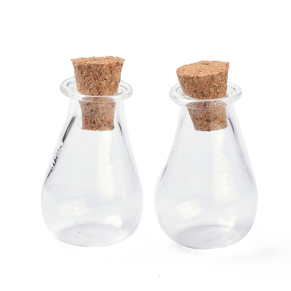 Fioles en verre avec bouchon en liège 28x15mm x 10 pièces