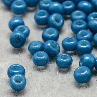 Perles de rocaille opaques nacrées taille 2mm, trou 0,7 mm, sachet d'env. 30 gr, bleu pétrole