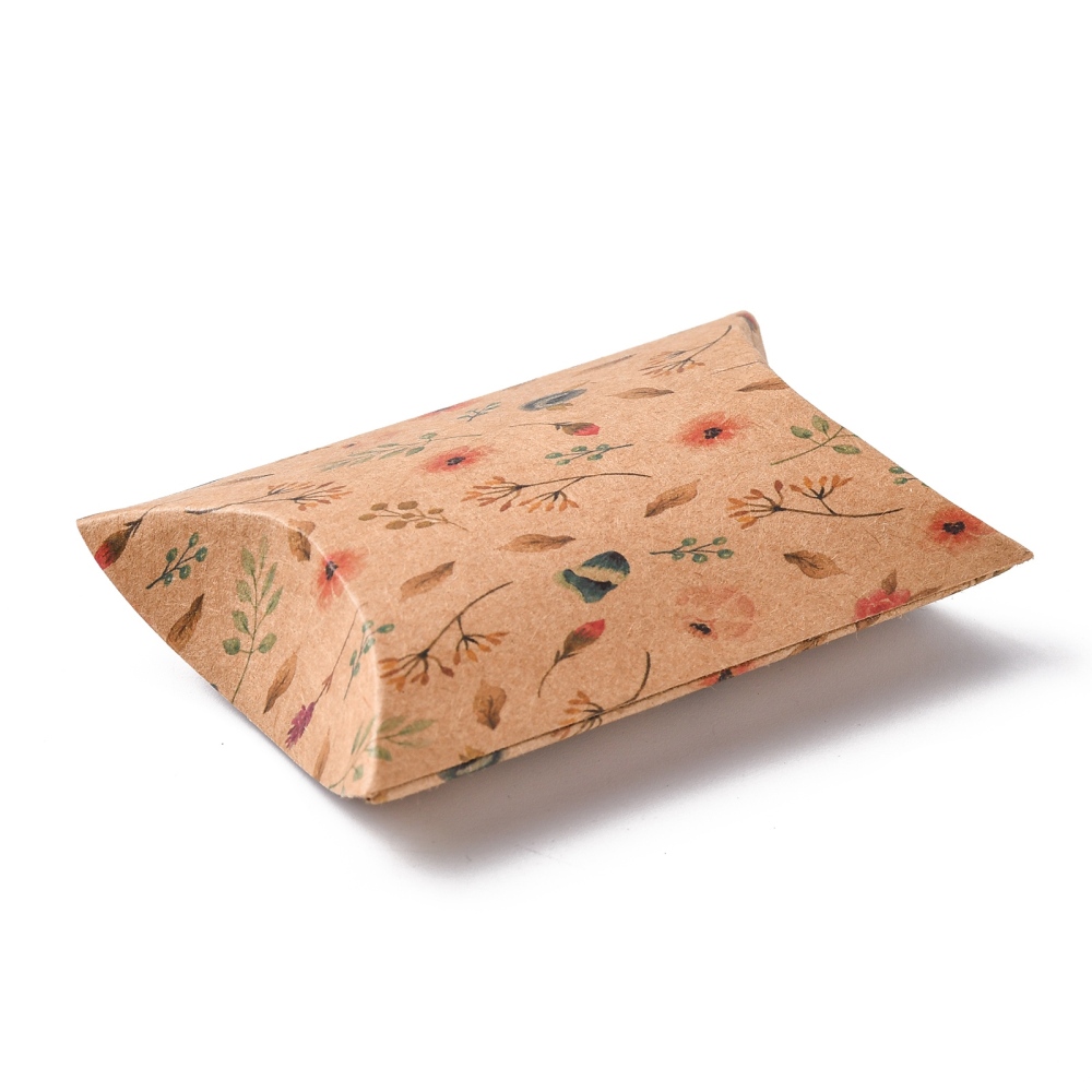 [CON-J002-S-07A] Coffrets cadeaux en papier carton kraft fleurs 8x5.5x2cm