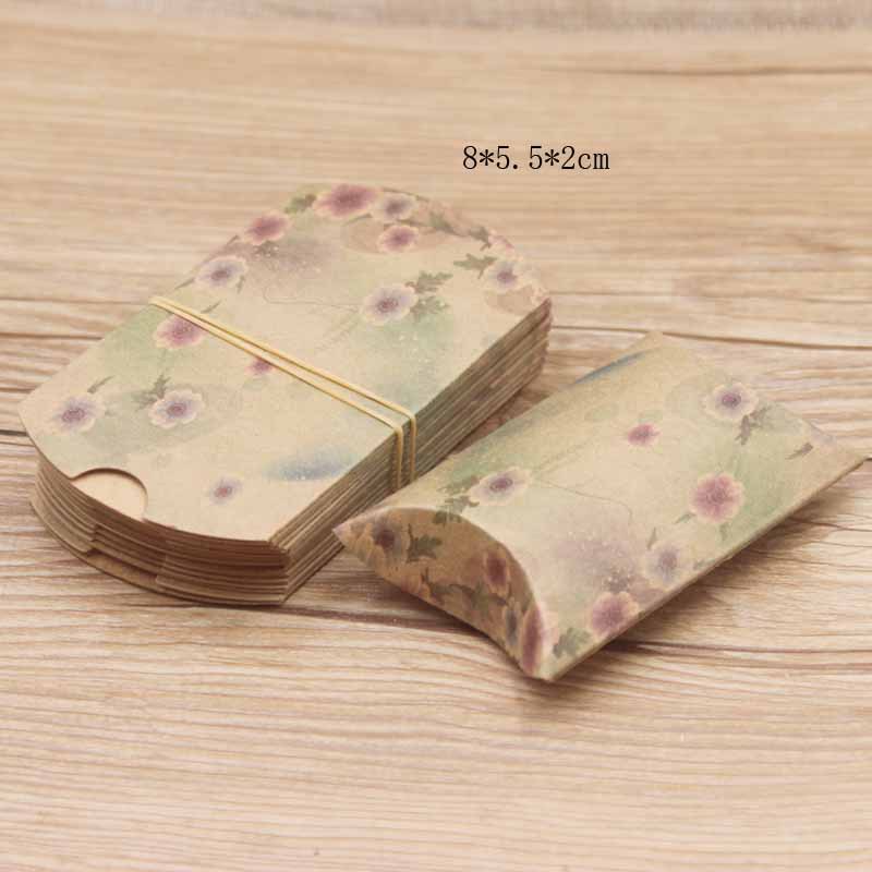 Coffrets cadeaux en papier carton kraft feuilles 8x5.5x2cm