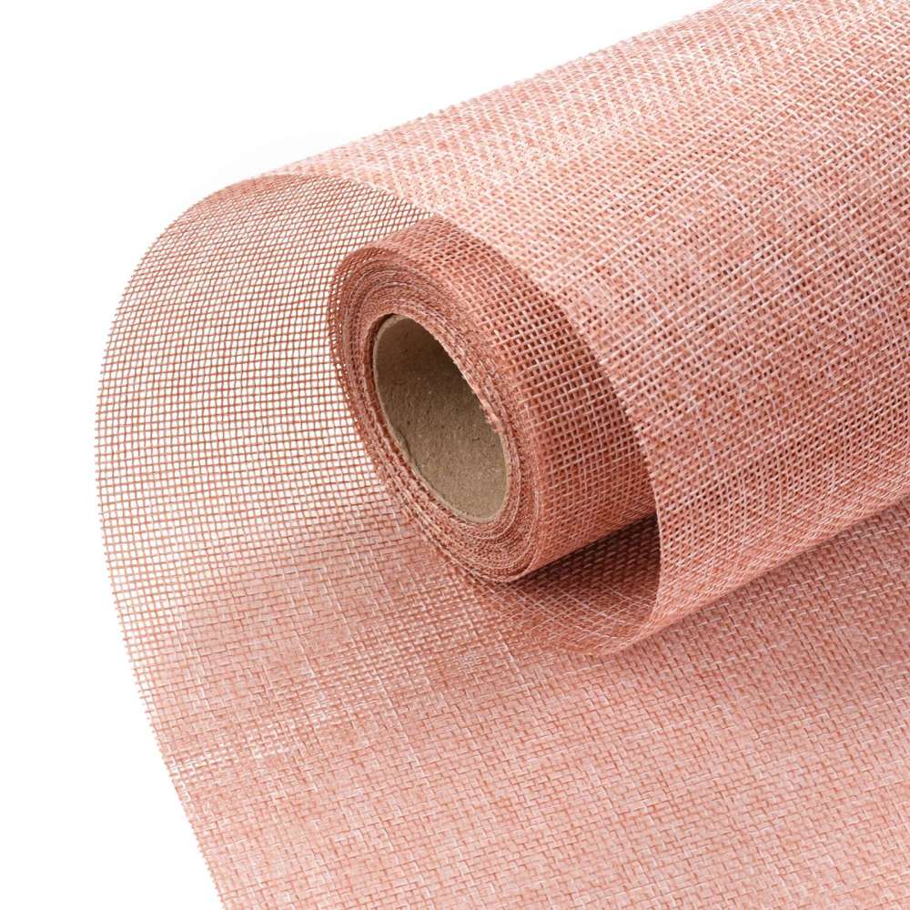 Toile de lin, largeur 48mm, coloris rose poudré, au mètre