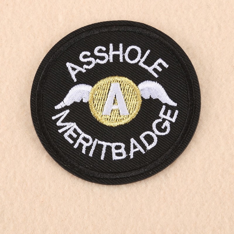 Patch thermocollant, ASSHOLE, rond diam 68mm