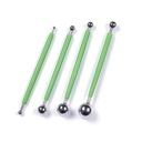 Lot de 4 outils pour sculpture en acier, env. 12cm, diamètres 4mm, 6mm, 7mm, 8mm, 10mm, 11mm, 15mm et 17mm