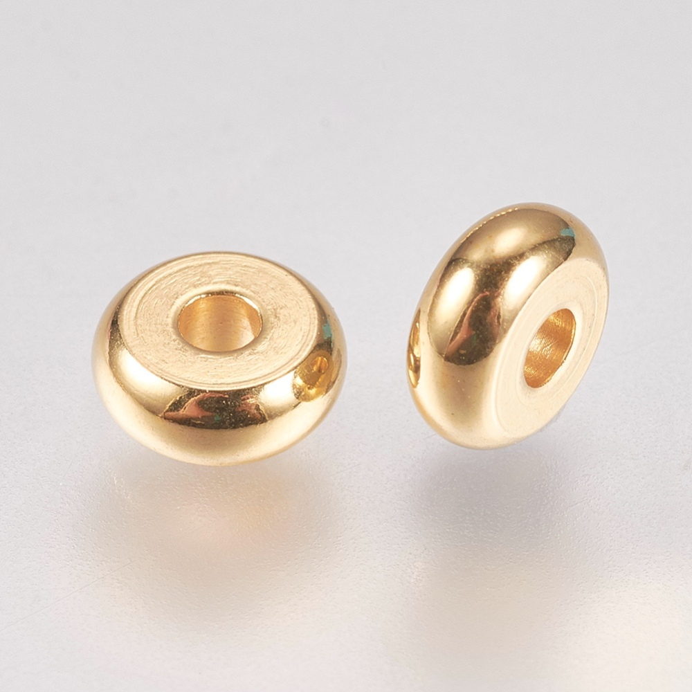 [STAS-N090-JA722-4] Cache noeud INOX doré, disque plat rond, 4x2mm trou1.5mm x10 pièces