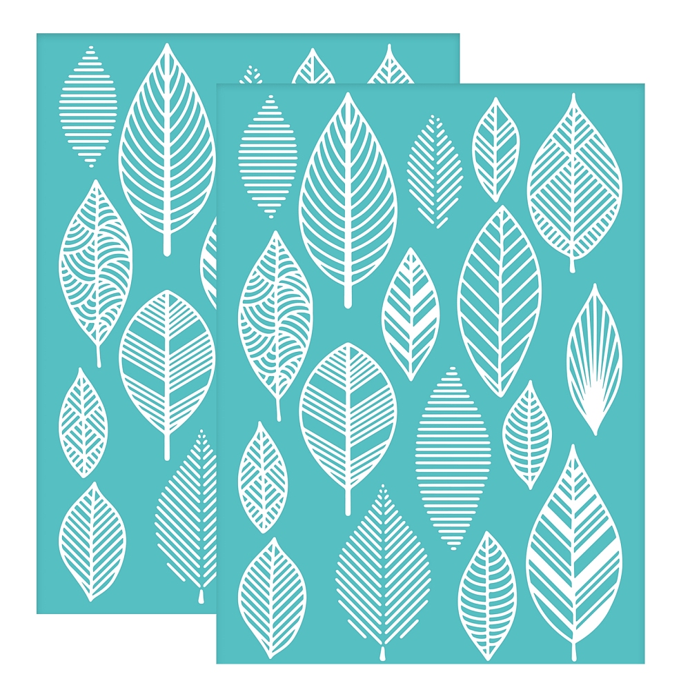 [DIY-WH0337-053] Pochoir sérigraphie avec filtre, feuilles, 19.5x14cm