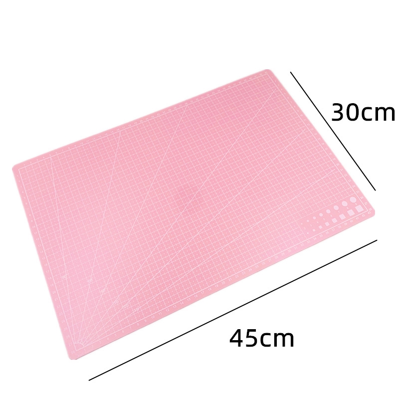 Tapis de coupe, recto verso, 45x30cm, rose