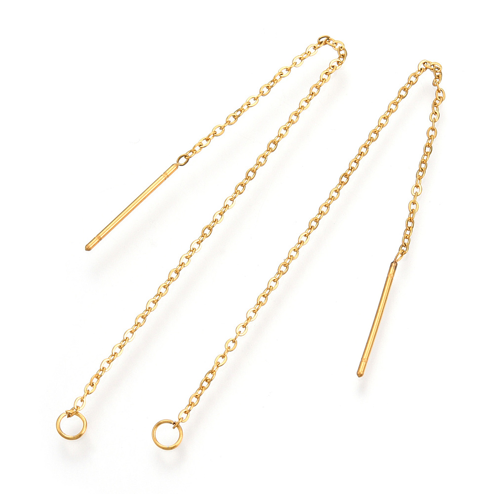 [STAS-S070-G] Fils d'oreille INOX doré, 98x0,5mm, tige 0,8mm, x40 pièces