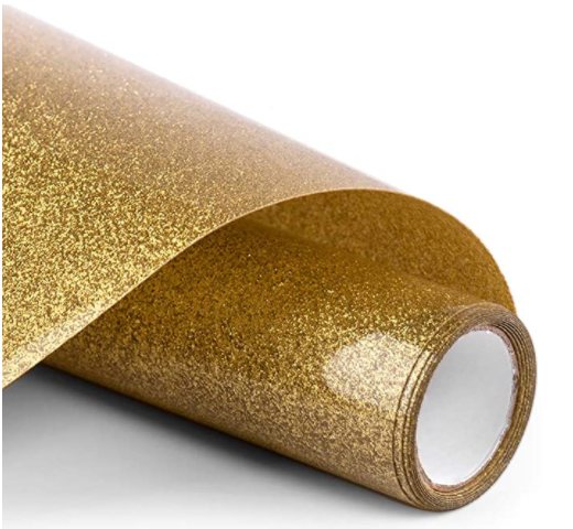 [DIY-WH0148-46B-01] Vinyle thermocollant doré paillettes, 30 cm x 2 mètres