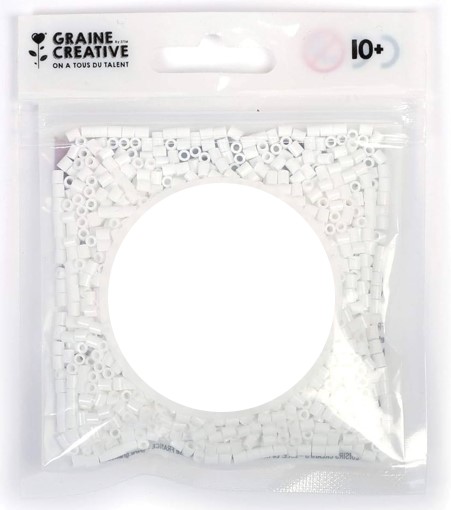 Sachet de 1000 perles à repasser, Perlou, blanches