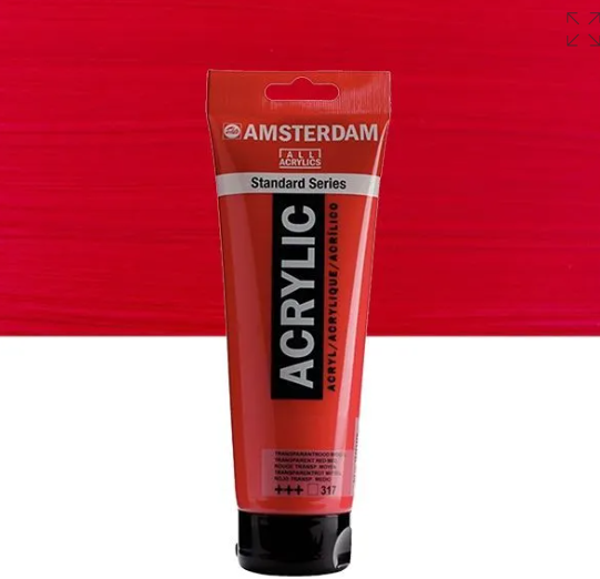 Acrylique AMSTERDAM, rouge transparent moyen, 250 ml