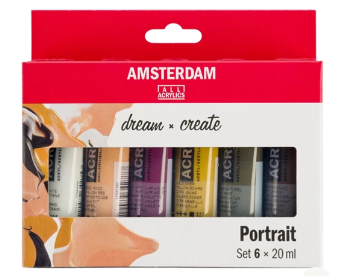 AMSTERDAM PORTRAIT Set de peinture acrylique 6x120ml