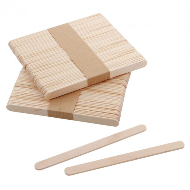 Bâtonnets plat en bois, 150x18x1,6 mm - 50 pièces