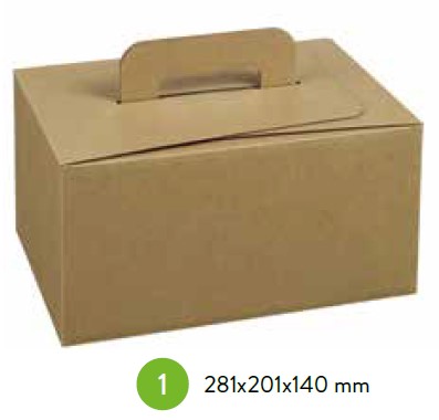 [ES29140] Panier/boîte en carton, refermable, rectangulaire, de qualité alimentaire