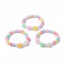 Bracelet enfant en perles fantaisie avec fleurs, diam 4cm