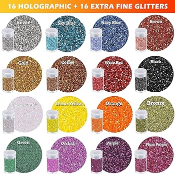 Pot de paillettes ultrafines, pot de 20gr, 16 couleurs au choix