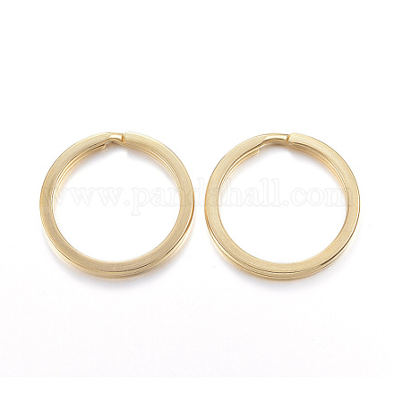Anneau double INOX porte clé doré rond, placage ionique, diam 28mm ép. 2,8mm