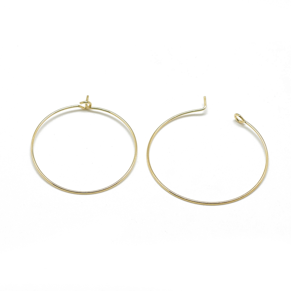 [KK-T032-015G] Créole en laiton, plaqué or 18k, 34x30mm, épaisseur 0,8mm, x40 pièces