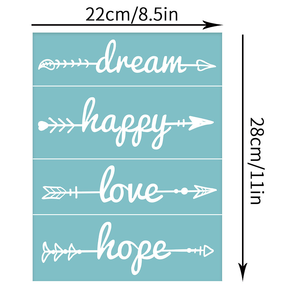 [DIY-WH0173-039] Pochoir sérigraphie avec filtre, "dream, etc.", 28x22cm
