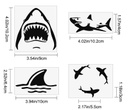 Stickers autocollants imperméables, résistants aux UV, requins, 4 pièces par kit