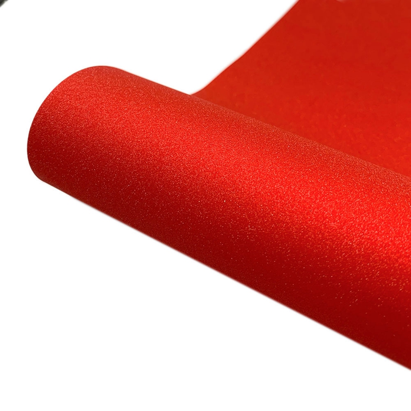 [FABR-PW0001-076A-03] Vinyle auto-adhésif permanent rouge pailleté, 30.5x25x0.04 cm