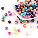 Perles imitation nacre, colorées, diamètre 8mm, Trou: 2mm sachet de 200