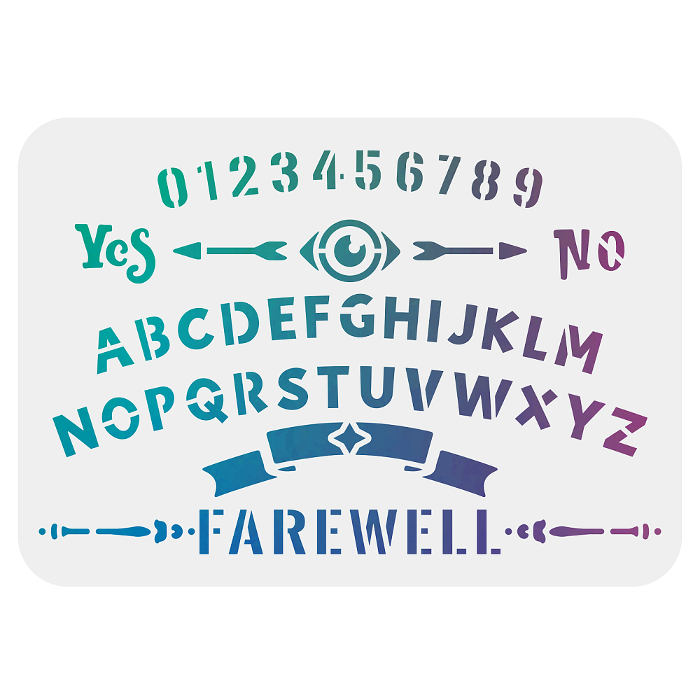 [DIY-WH0202-056] Pochoir format 29.7x21cm, lettres et chiffres