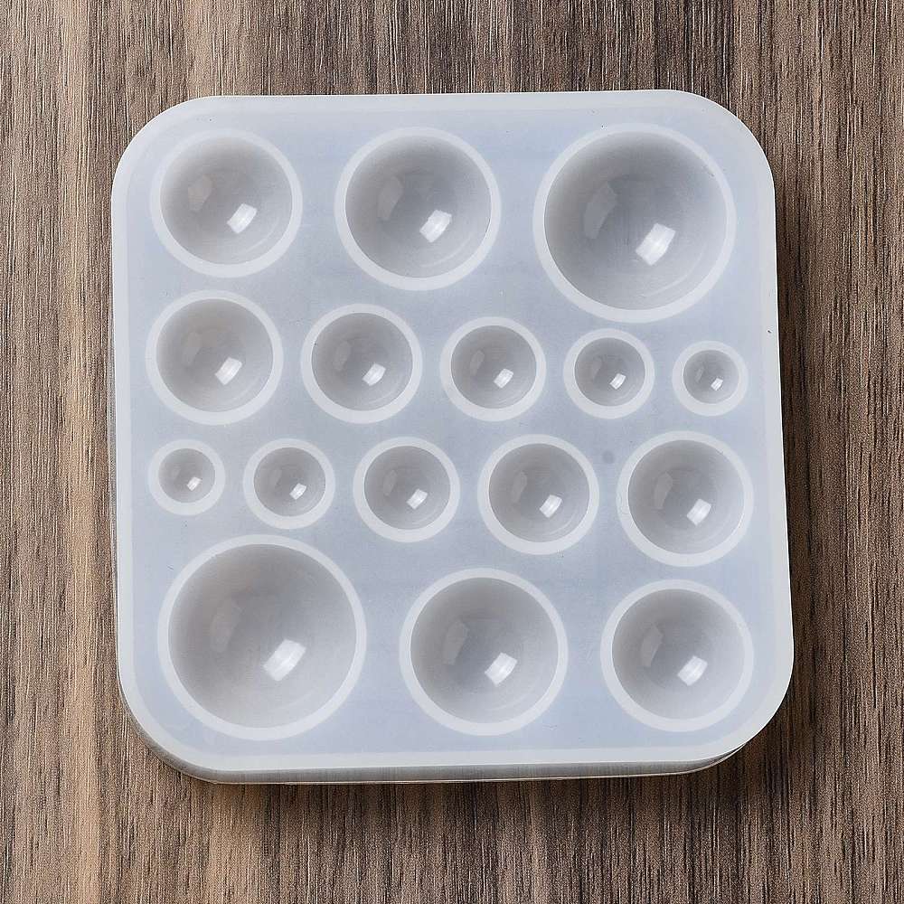 Moule en silicone, plaque pour bijoux, sphères, 91x89x13mm, diamètre intérieur: 7~24 mm