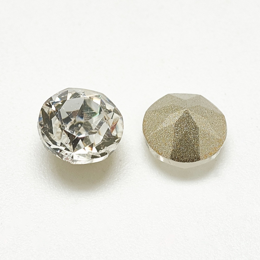 Strass à dos pointu argent, facettés, couleur diamant, 4x3mm