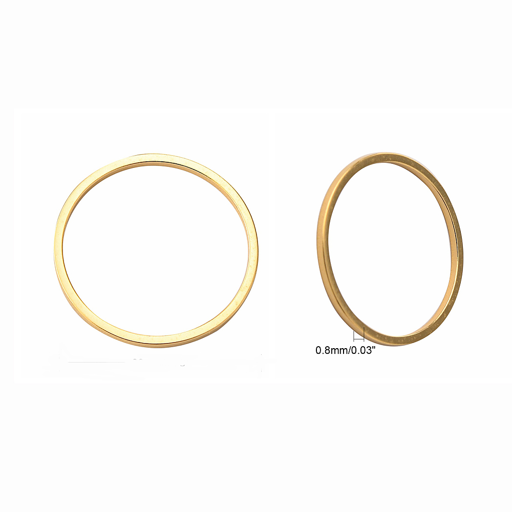 Anneau fermé en INOX doré, placage ionique, 16x0,8mm, l'unité