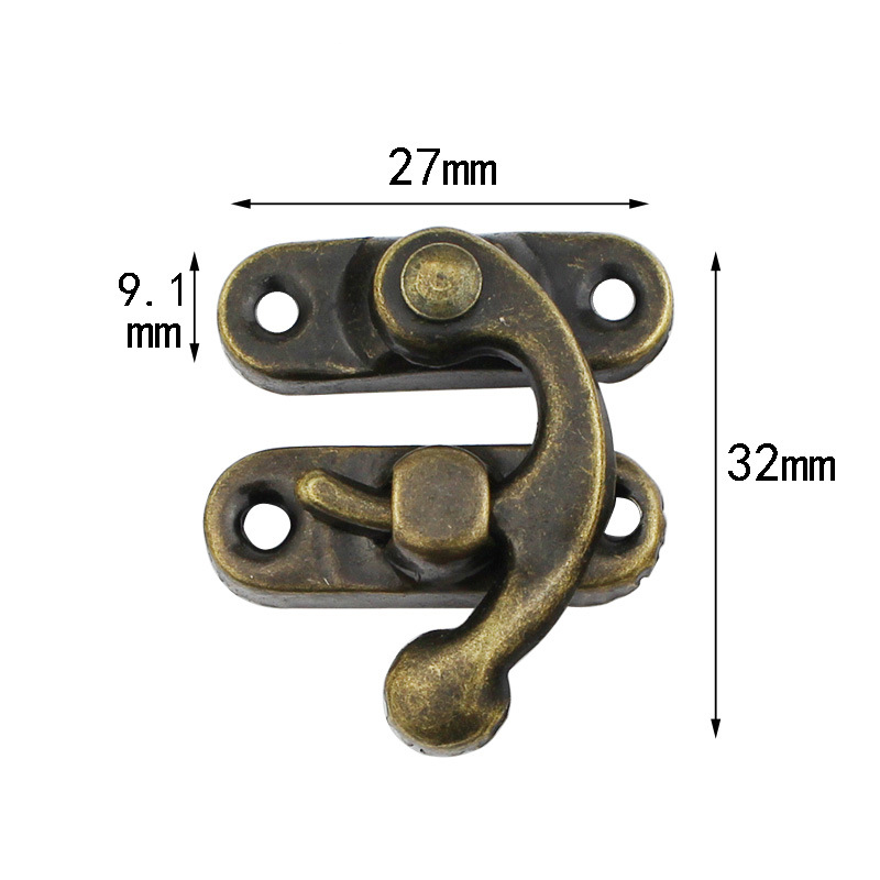 Fermoirs pour boîtes ou valise couleur bronze 3,2x2,7mm