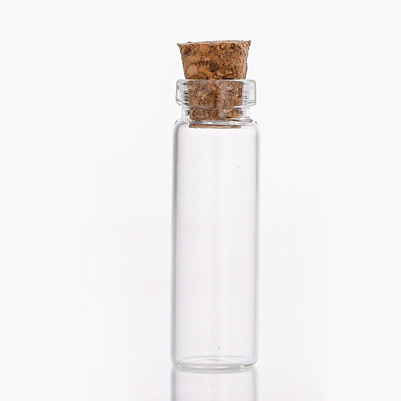 RUPTURE - Fioles en verre avec bouchon en liège 35x11mm, 2ml, x50 pièces