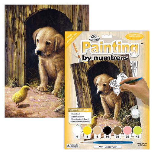 ROYAL LANGNICKEL Peinture au N° - Junior Small - Le chiot Labrador et le poussin