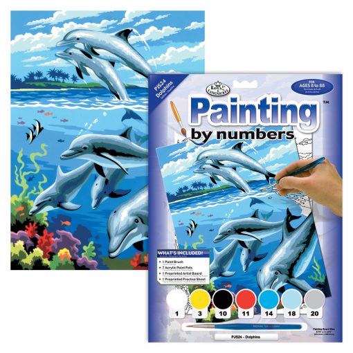 ROYAL LANGNICKEL Peinture au N° - Junior Large - Couple de dauphins