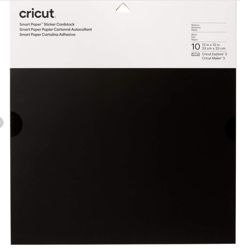 CRICUT - PAPIER CARTONNÉ AUTOCOLLANT SMART PAPER NOIR 10F-33X33CM