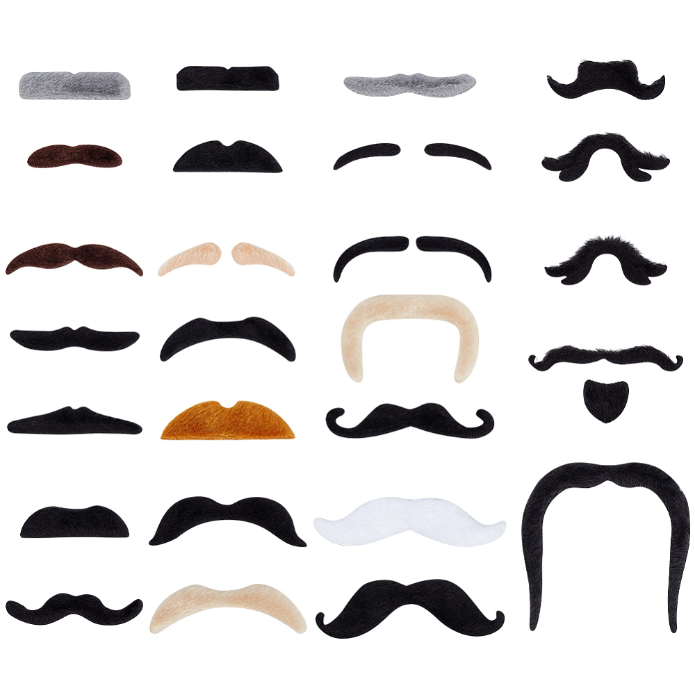 Fausse moustache adhésive + sourcils (différents modèles et tailles), unité