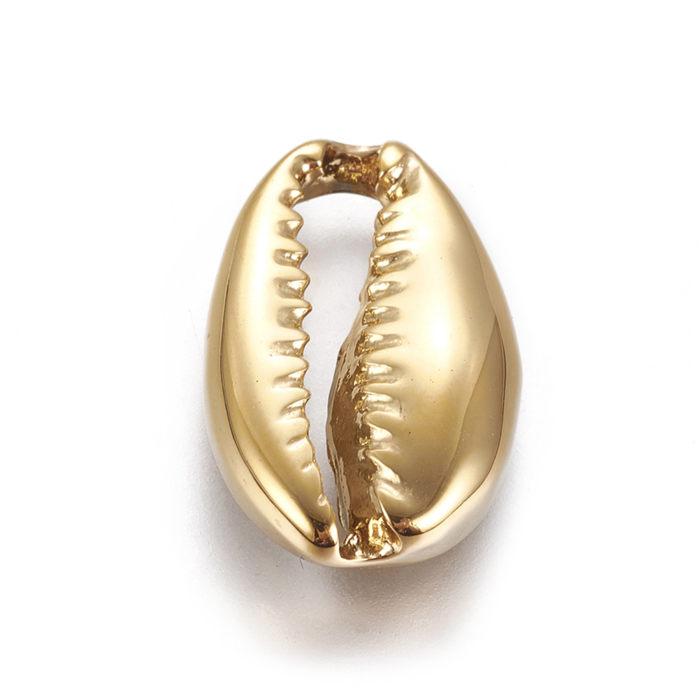 Estampe INOX doré, cauris coupé, 19x12x5mm