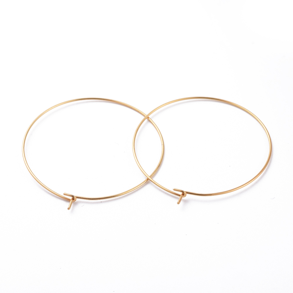 Boucle d'oreille créole INOX doré, plaqué or 18k, 35x0.7mm
