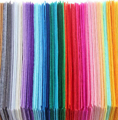 [Q007-00] Feutrine rigide, 30x30cm, épaisseur 1mm, paquet de 10 feuilles coloris divers