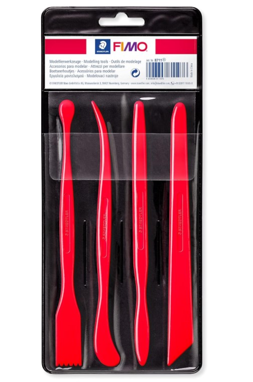 Set de 4 spatules de modelage 17.5x1.5 cm env.