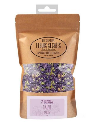 Fleurs séchées 100% naturelles pour la décoration, &quot;mauve&quot;, 10g