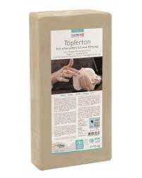 [68073110] Argile de potier fine chamottée 0.5mm, blanche, reconditionnée à 1kg
