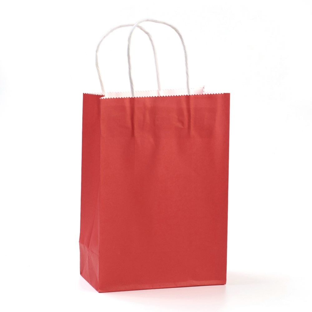 Sac cadeau en papier rouge, 27x21x11cm