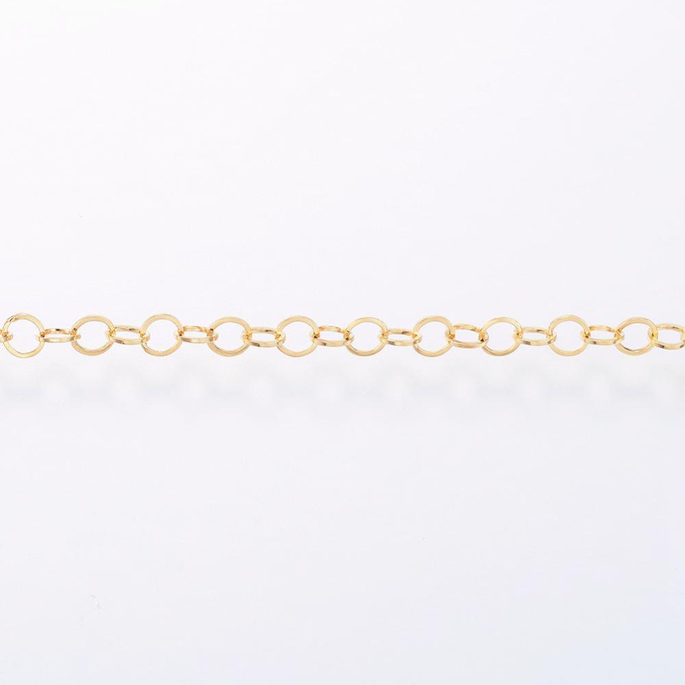 Chaîne en INOX doré, placage ionique, chaîne belcher, 3,0x2x0,3mm, au mètre