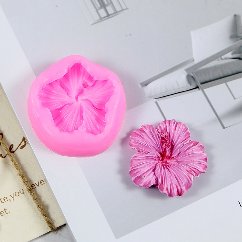 [DIY-F145-01] Moule en silicone, hibiscus, 56x10mm, unité