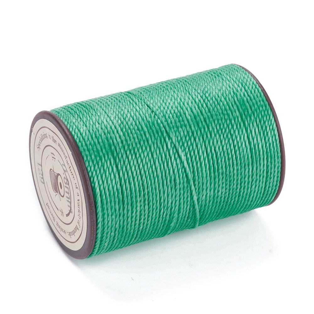 Fil pour micro-macramé, polyester ciré torsadé, diam 0,8mm, 50m la bobine