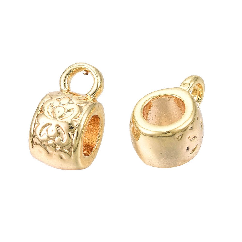 Cache noeud en laiton doré, plaqué or 18k, 11x5,5x7mm, trou 2mm